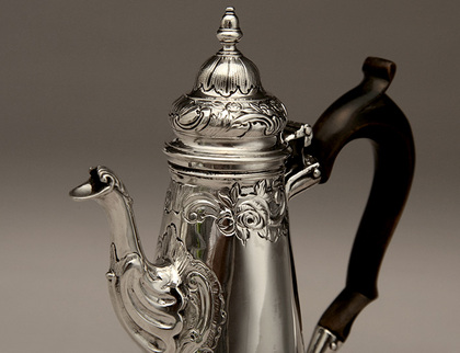 George II Miniature Silver Coffee Pot - John Hugh Le Sage